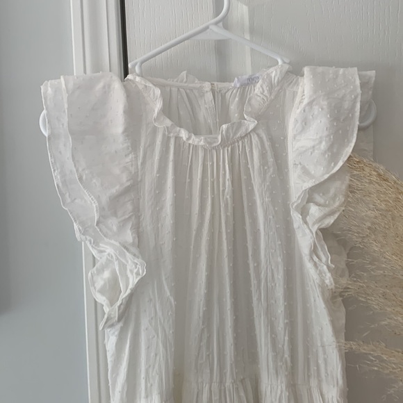 Talulah white eyelet tiered ruffle dress Swiss dots sz S party summer Olivaceous - Picture 8 of 16